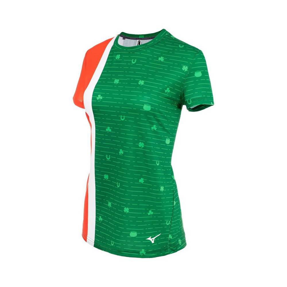 Mizuno Women's Printable Short Sleeve T-Shirts Green (421869-XRI)